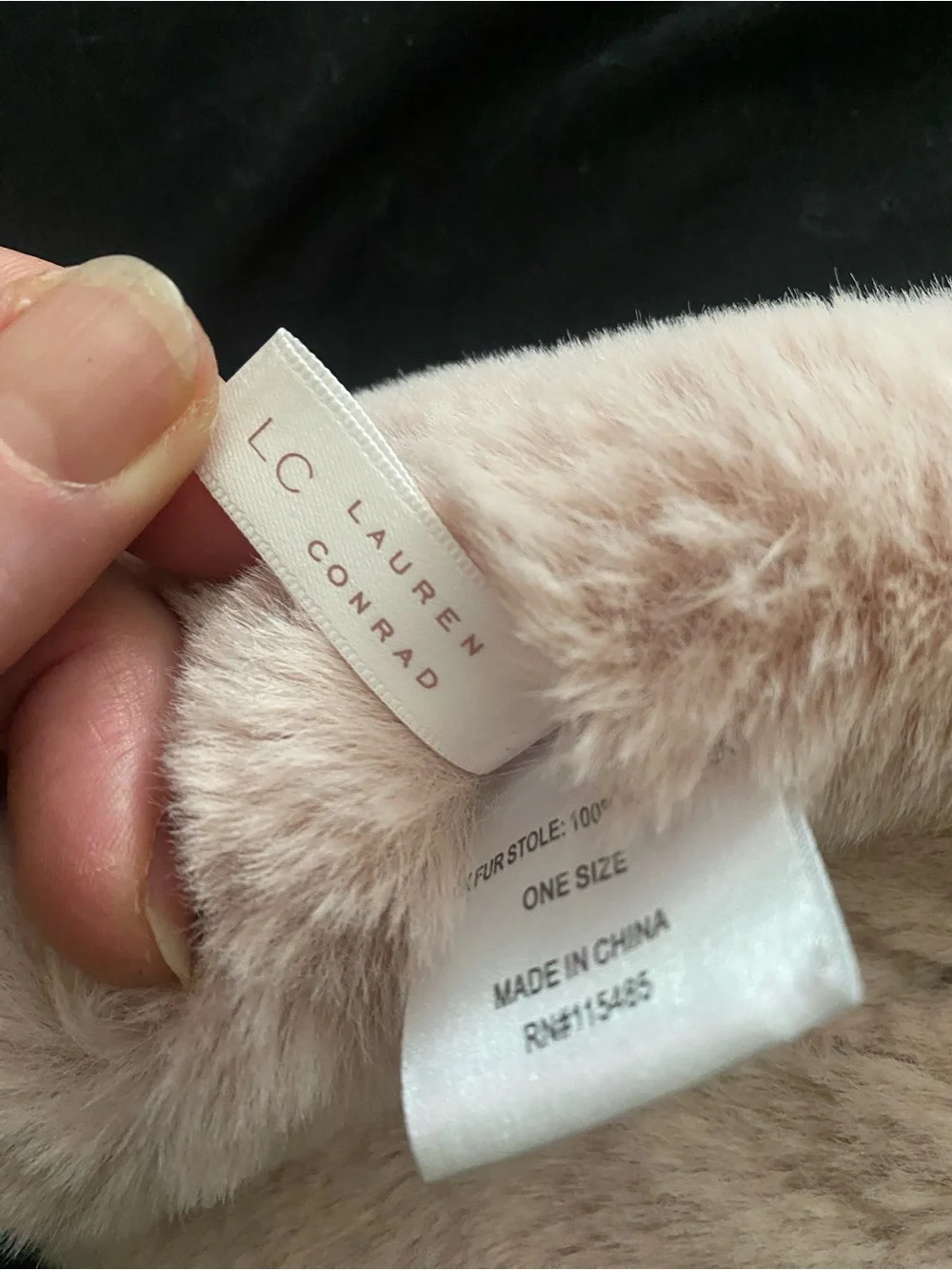 LC Lauren Conrad Plush Faux Fur Cross-Through Scarf - Light Pink